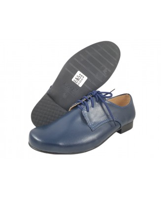 1-KMK 99MAT GRANATOWE MATOWE z wkładkami skórzanymi  sznurowane półbuty wizytowe komunijne obuwie dziecięce 21 - 30  KMK