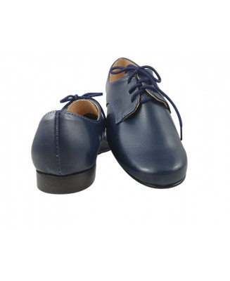 1-KMK 99MAT GRANATOWE MATOWE z wkładkami skórzanymi  sznurowane półbuty wizytowe komunijne obuwie dziecięce 21 - 30  KMK