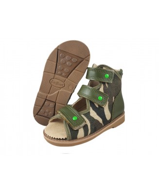 8-B-23gr BAJBUT ZIELONY MORO  : WKŁADKI SKÓRZANE ORTO SUPINUJĄCE : lniane buty sandałki kapcie ortopedyczne-profilaktyczne  prze