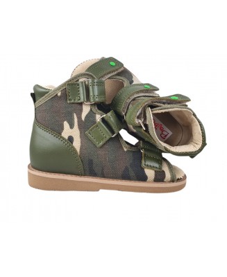 8-B-23gr BAJBUT ZIELONY MORO  : WKŁADKI SKÓRZANE ORTO SUPINUJĄCE : lniane buty sandałki kapcie ortopedyczne-profilaktyczne  prze