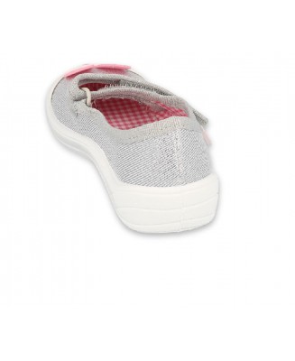 1-208X046 TIM SREBRNE MYSZKA balerinki czółenka dziewczęce kapcie-buciki obuwie dziecięce   Befado  25-30