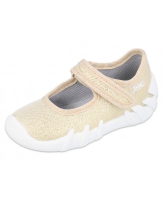 0-109P224 SPEEDY ZŁOTE księżniczki :: MIĘKKIE WKŁADKI SOFT-B system :: kapcie buciki czółenka baleriny eleganckie obuwie dziecię