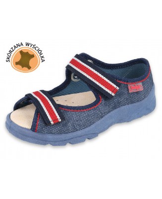 20-869X160 MAX JUNIOR JEANS :: WKŁADKI SKÓRZANE ::  sandałki kapcie, obuwie dziecięce profilaktyczne Befado 25-36
