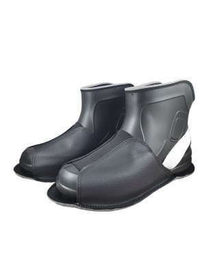 10-210/1D czarne ochronne filcowe/tworzywowe obuwie muzealne z białą gumką, wielorazowego użytku ochraniacze na buty DAMSKO MĘSK