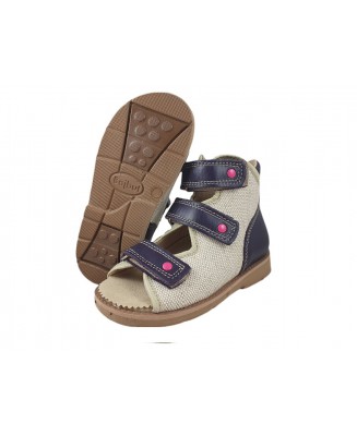 8-B-23cfi D BAJBUT FIOLET CIEMNY  : WKŁADKI SKÓRZANE ORTO SUPINUJĄCE : lniane buty sandałki kapcie ortopedyczne-profilaktyczne .