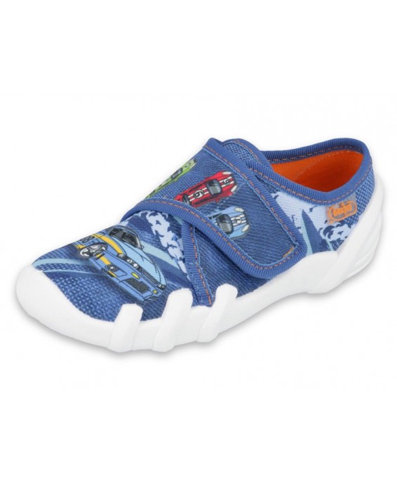1-273Y316 SKATE NIEBIESKIE auta wyścigowe : kapcie buciki przedszkolne szkolne obuwie dzieciece Befado Skate  31-36
