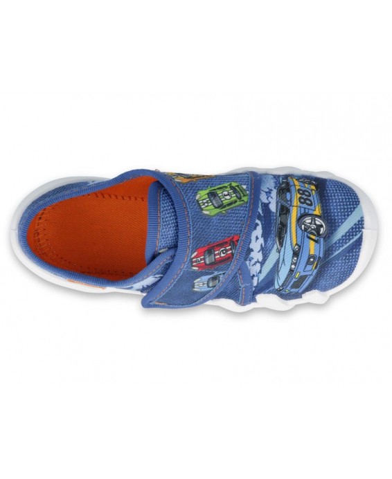 1-273Y316 SKATE NIEBIESKIE auta wyścigowe : kapcie buciki przedszkolne szkolne obuwie dzieciece Befado Skate  31-36