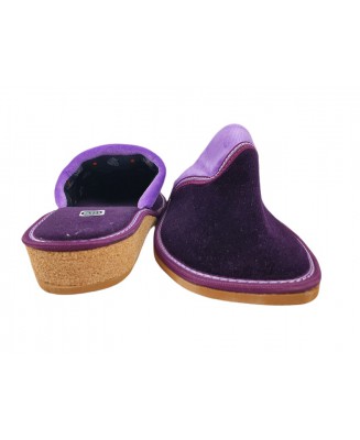 6-no10zp FIOLET CIEMNY FIOLET kapcie pantofle papucie na koturnie domowe dziewczęce damskie Nobex 35-41