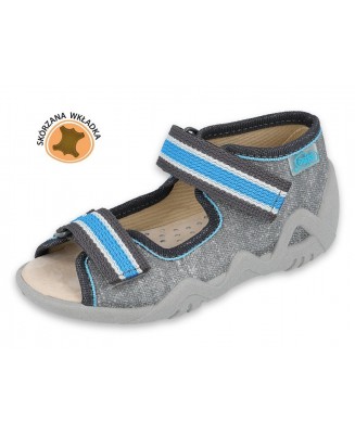 01-350P026 SNAKE SZARY  :: WKŁADKI SKÓRZANE :: sandalki kapcie  buciki obuwie dziecięce sandały wcz.dziecięce buty Befa