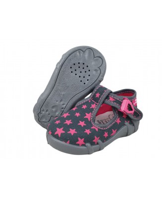 0-13-102 P SZARY AMARANT GWIAZDKI WKŁADKI PROFILOWANE  buciki kapcie wcz.dziecięce Renbut 19-27