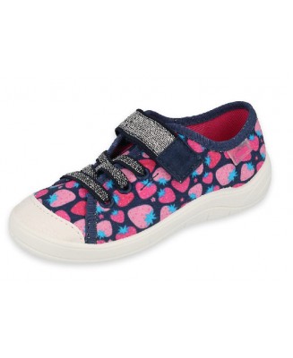 1-251X191 Tim GRANAT RÓŻ TRUSKAWKI befado :: półtrampki dziewczęce na rzep i sznurówki gumki kapcie buciki obuwie dziecięce buty